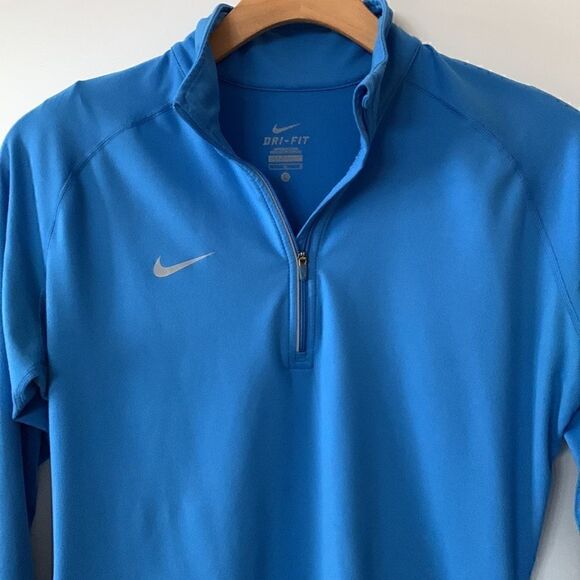 Nike Dri-Fit Athletic Blue quarter zip sweatshirt jacket size large - Picture 5 of 6
